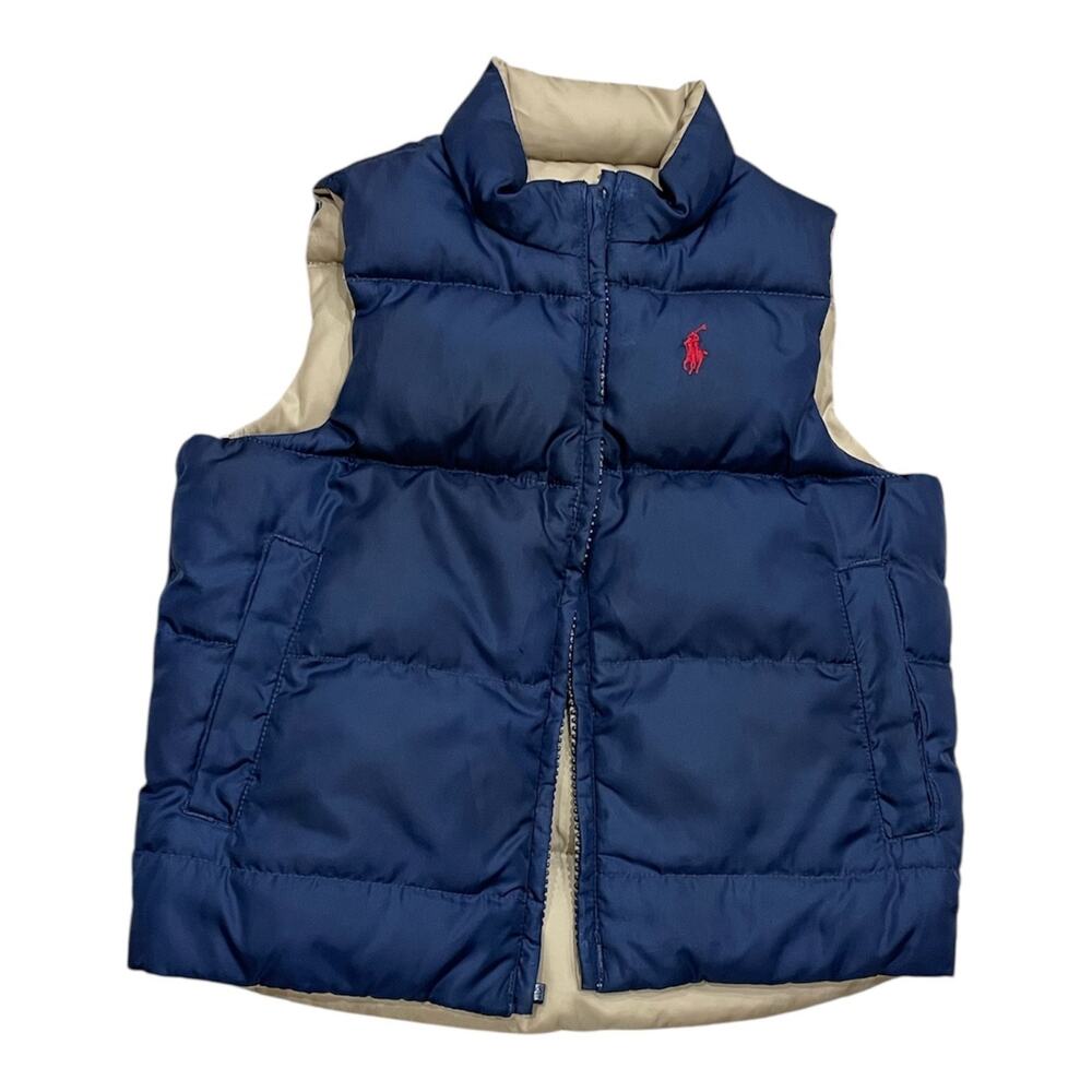 Polo Ralph Lauren Boys Reversible Down Puffer Vest Jacket Size 12M Baby *READ*